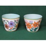 TWO GOUDA GLAZED CERAMIC PLANTERS- 'VIOLA ROSE' AND 'RIO'