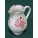 LATE 18th CENTURY LIVERPOOL POTTERY  HANDPAINTED AND FLORAL DECORATED SPARROW BEAK JUG,