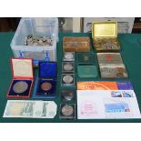 PARCEL OF VARIOUS BRITISH AND FOREIGN COINAGE, 1914 CHRISTMAS TIN, BANKNOTES,