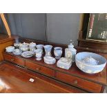 APPROXIMATELY NINETEEN PIECES OF WEDGWOOD BLUE JASPERWARE