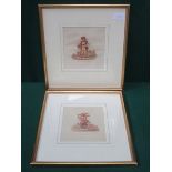 PAIR OF 19th CENTURY POLYCHROME ENGRAVINGS- FRESH STRAWBERRIES AND CHAIRS TO MEND, PUBLISHED BY F.J.