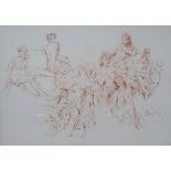 GORDON KING, FRAMED PASTEL DEPICTING SEMI NUDE LADIES,