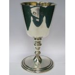 HALLMARKED SILVER STEMMED GOBLET,