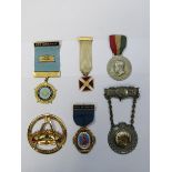 PARCEL OF VARIOUS MASONIC JEWELS AND COMMEMORATIVE MEDAL