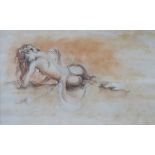 JOY KIRTON SMITH - FRAMED WATERCOLOUR DEPICTING A SEMI NUDE LADY, SIGNED JOY,