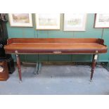 GOOD QUALITY GEORGIAN MAHOGANY SERVING TABLE WITH THREE QUARTER GALLERY BACK,