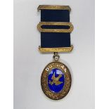 1892 DURHAM PROVINCIAL OFFICER'S SILVER AND ENAMELLED JEWEL