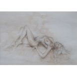 JOY KIRTON SMITH - FRAMED WATERCOLOUR DEPICTING A SEMI NUDE LADY, SIGNED JOY,