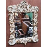 VICTORIAN STYLE PAINTED AND GILDED WALL MIRROR