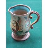 DECORATIVE HANDPAINTED ND GLAZED STUDIO POTTERY JUG,