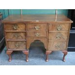 ANTIQUE MAHOGANY EIGHT DRAWER WRITING DESK