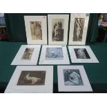 SMALL PARCEL OF MOUNTED MONOCHROME PRINTS