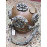 COPPER AND BRASS 1940s US NAVY DIVING HELMET MARK V BY MORES DIVING CO,