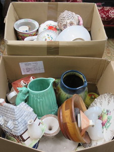 TWO BOXES OF SUNDRY CERAMICS
