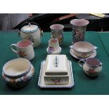 TEN PIECES OF POOLE POTTERY,