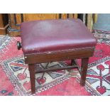 MAHOGANY ADJUSTABLE PIANO STOOL