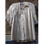 NEEDHAM & SONS PRETTY LADIES VICTORIAN SILK AND LACE DAY COAT WITH MOTHER OF PEARL BUTTONS