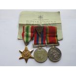 THREE SECOND WAR MEDALS INCLUDING AFRICA SERVICE MEDAL TO 592216 B.W.