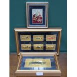 THREE FRAMED SETS OF 1970s HALLMARKED SILVER AND SILVER GILT LIMITED EDITION PLAQUES  RELATING TO