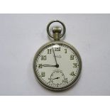 SILVER PLATED EMBASSY FIFTEEN JEWELS POCKET WATCH