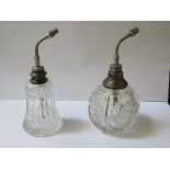 TWO STERLING SILVER MOUNTED GLASS PERFUME SPRAYS
