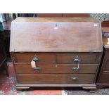 INLAID MAHOGANY ANTIQUE FALL FRONT WRITING BUREAU WITH NICELY FITTED INTERIOR