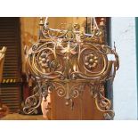 FLORAL AND LEAF DECORATED VICTORIAN STYLE COPPER LIGHT COVER
