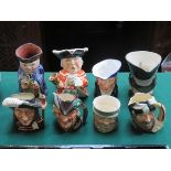 PARCEL OF CHARACTER JUGS INCLUDING ROYAL DOULTON, WEDGWOOD, BESWICK, ETC.