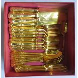 PARCEL OF VARIOUS SILVER GILT FLATWARE