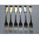 SET OF SIX VICTORIAN SILVER FORKS,