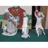 THREE LLADRO FIGURES (ALL AT FAULT)