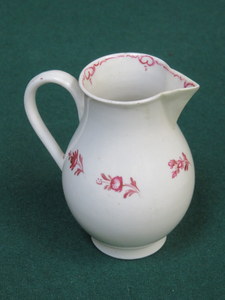 LATE 18th CENTURY LIVERPOOL POTTERY  HANDPAINTED AND FLORAL DECORATED SPARROW BEAK JUG,