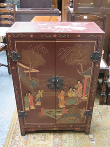 ORIENTAL STYLE TWO DOOR SIDE CABINET