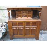 CARVED OAK COURT CUPBOARD