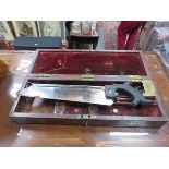 MAHOGANY CASED SURGEONS SAW