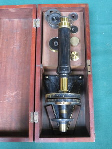 MAHOGANY CASED MICROSCOPE BY R&J BECK, LONDON, No.