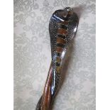 HEAVILY CARVED AND HIGHLY DECORATED VINTAGE SNAKE FORM WALKING STICK