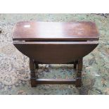 SMALL OAK SWIVEL TOPPED DROP LEAF TABLE