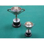 TWO HALLMARKED SILVER GOLFING TROPHIES,
