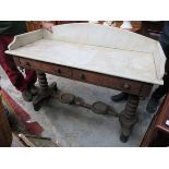 ANTIQUE MAHOGANY MARBLE TOPPED WASH STAND