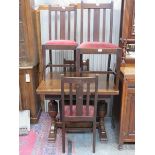 OAK DRAW LEAF TABLE AND FOUR CHAIRS