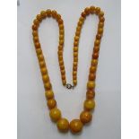 GRADUATED AMBER COSTUME NECKLACE