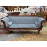 VICTORIAN CARVED MAHOGANY CHAISE LONGUE