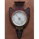 CARVED MAHOGANY CASED ANEROID BAROMETER BY FRASER FERGUSON & MACBEAN, INVERNESS,