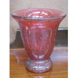 PRETTY SWEDISH RUBY COLOURED GLASS VASE, CIRCA 1920s,