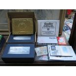 TWO BOXED SETS OF MILLENNIUM COLLECTION ROYAL MINT STAMPS AND SMALL ALBUMS OF POSTAGE STAMPS,