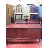 REPRODUCTION DINNING SUITE COMPRISING OF TABLE SIX -4+2 CHAIRS AND SIDEBOARD