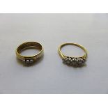 TWO PRETTY 18ct GOLD DRESS RINGS,