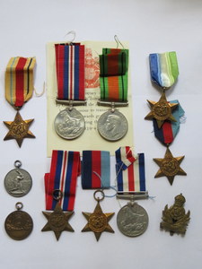 PARCEL OF VARIOUS SECOND WAR MEDALS, STARS, SPORTS MEDALS, ETC.