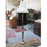 VINTAGE BRASS AND COPPER STANDARD LAMP WITH SHADE